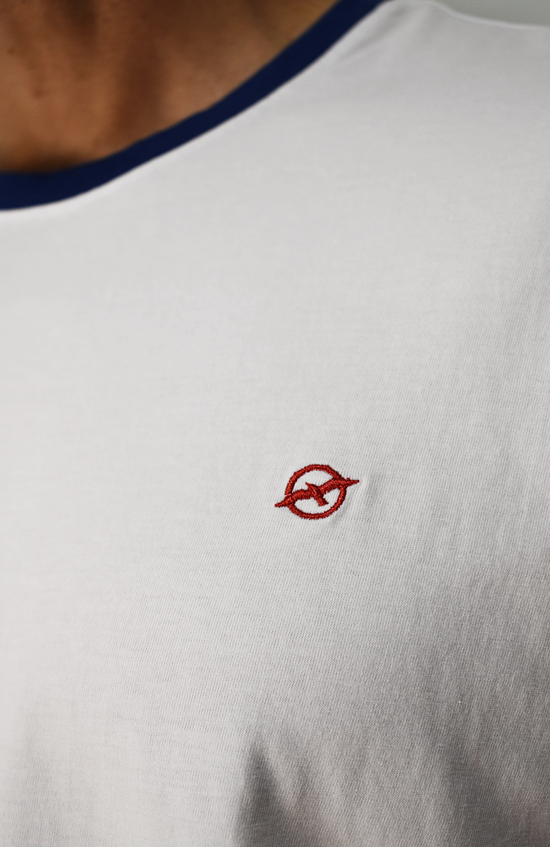 Polo Cuello Redondo con Borde Color para Hombre