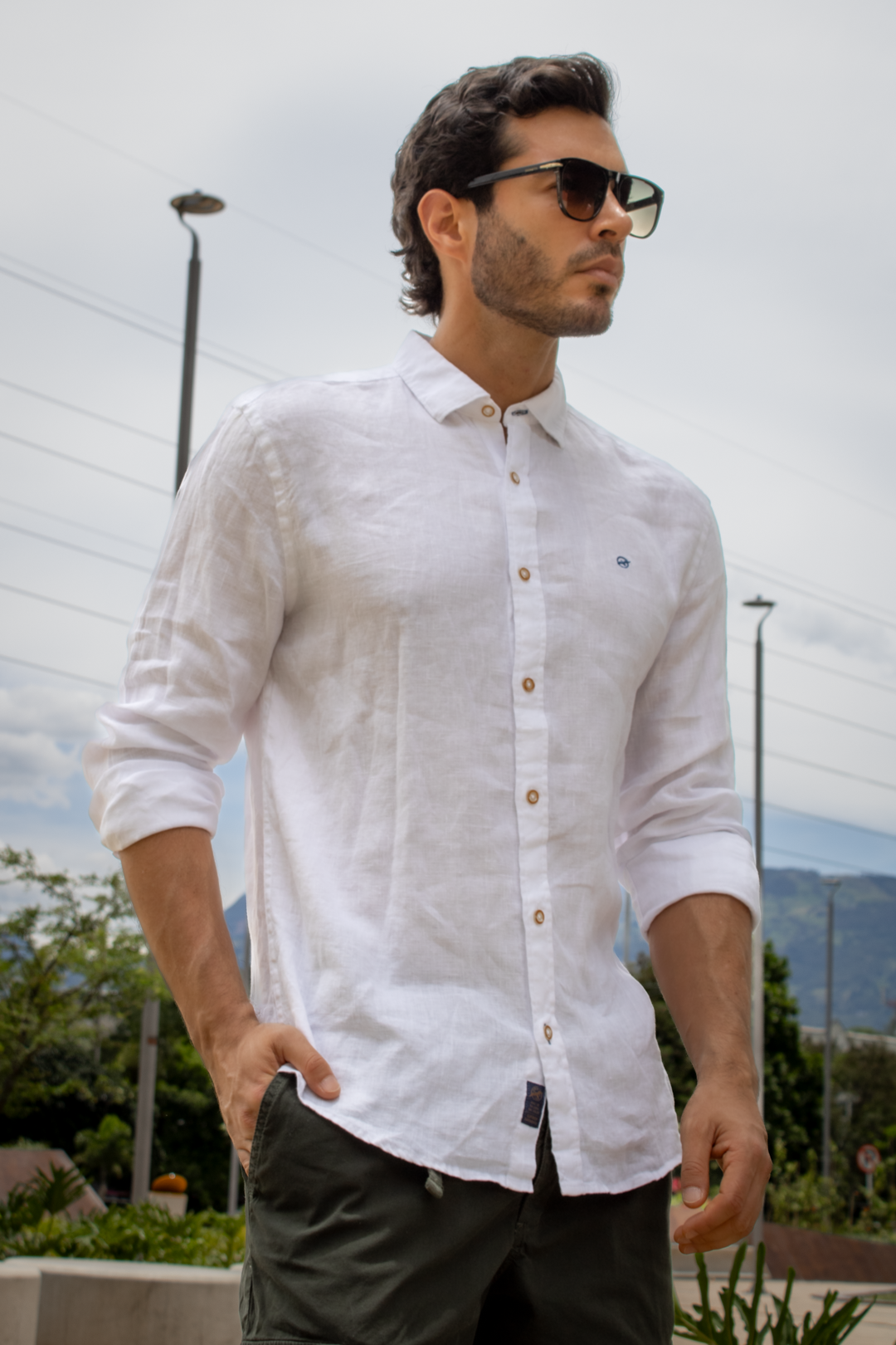 Camisa manga larga de Lino para Hombre