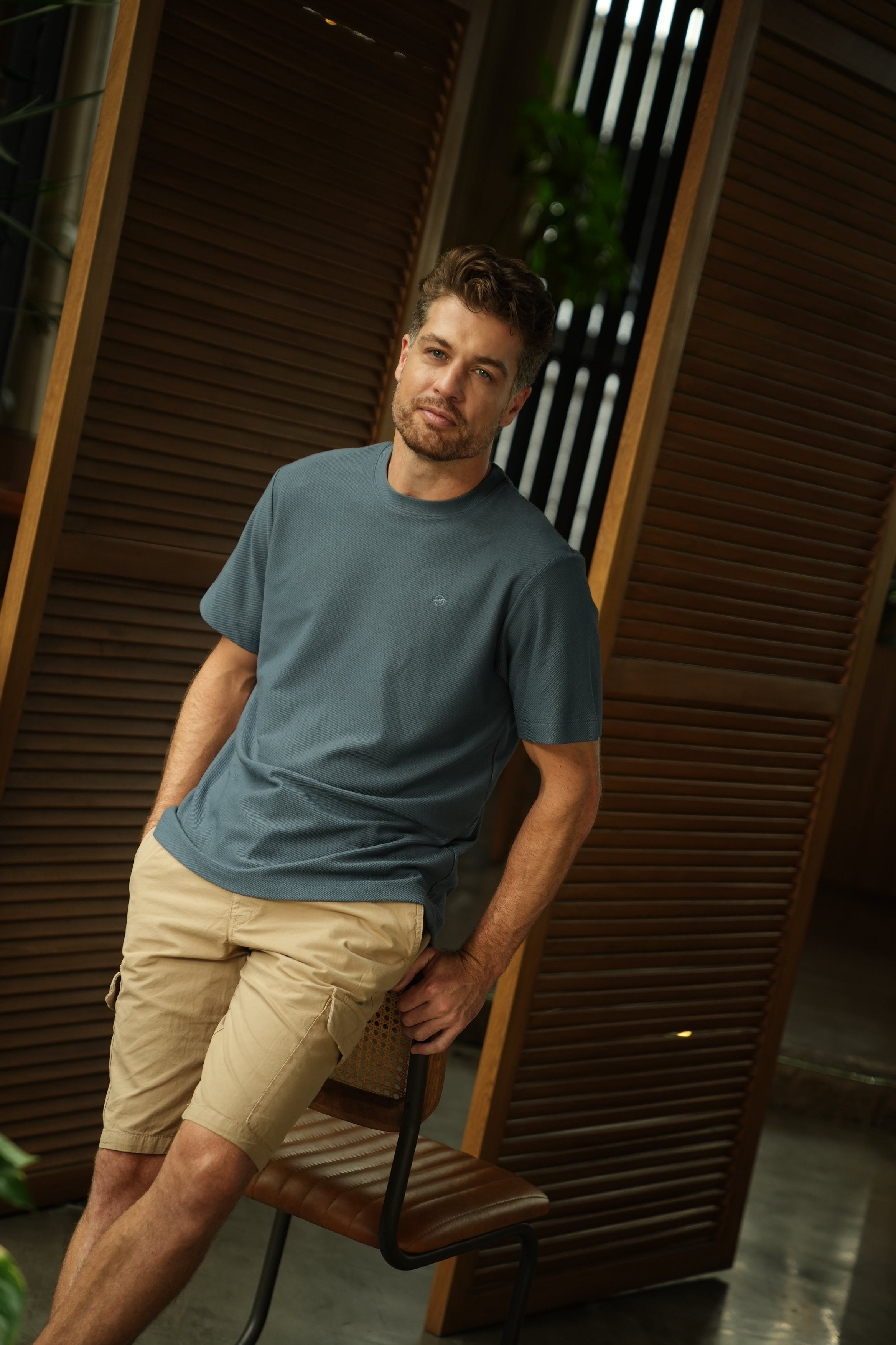 Polo Cuello Redondo con Textura para Hombre